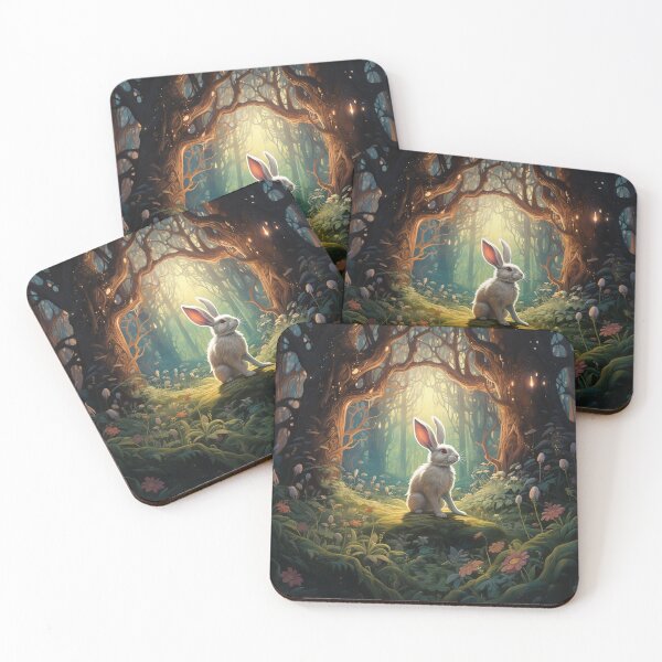 Item preview, Forest Harmony: Bunny Resting on Enchanting Stone designed and sold by Christian Weiss.