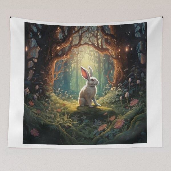 Item preview, Forest Harmony: Bunny Resting on Enchanting Stone designed and sold by Christian Weiss.