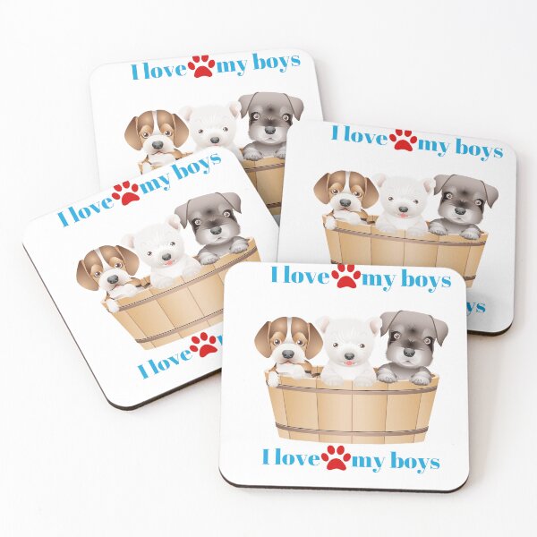Item preview, Cherish the Pawprints: Unleash Your Love with our 'I Love My Boys' Dog-Centric T-Shirt! designed and sold by Puppy Paws.