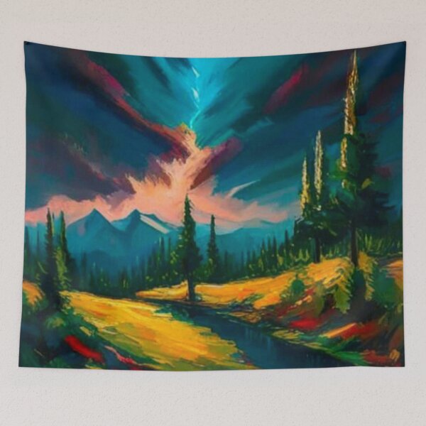 Item preview, Night lightning over mountains designed and sold by George Hutton Hunter.