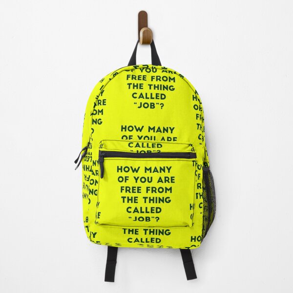 Item preview, Free from Job. Message on routine life, reality,freedom. Black font text on Yellow Background designed and sold by abinashm12.