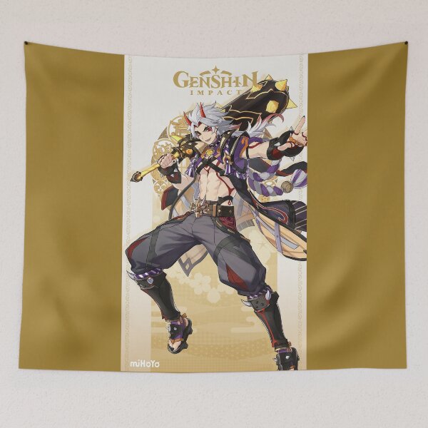 Item preview, Genshin Impact - Arataki Itto Character Official Poster designed and sold by Krimsy.