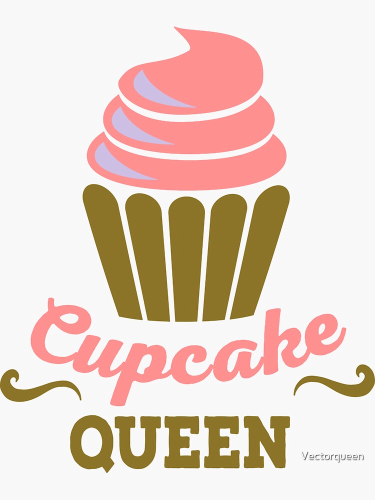 "Cupcake queen" Sticker by Vectorqueen Redbubble