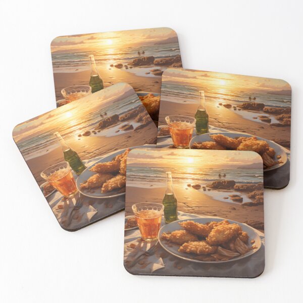 Item preview, yummy fish and chips at the beach sunset designed and sold by Superann8.
