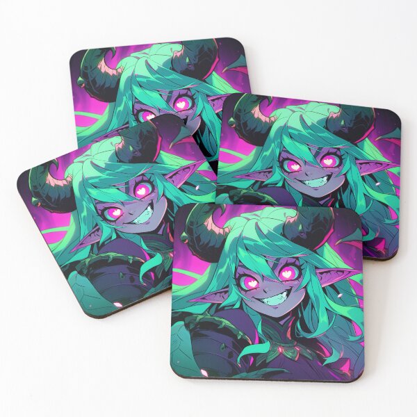 Item preview, Cool Teal and Magenta Warrior Elf Anime Girl designed and sold by bubblegoth.