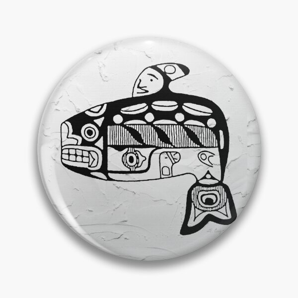 Item preview, Black And White Tribal Whale Art Symbol designed and sold by Sharon Cummings Art.
