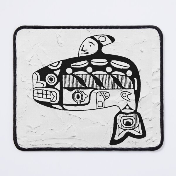 Item preview, Black And White Tribal Whale Art Symbol designed and sold by Sharon Cummings Art.