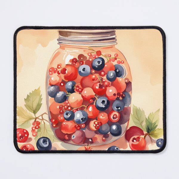 Item preview, Watercolor Berry Jar designed and sold by dreamscrape.
