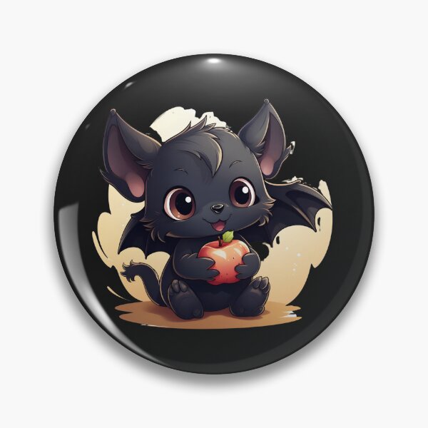 Item preview, Fruitful Friendship: Apple-Loving Cute Cartoon Bat designed and sold by Skeelo702.