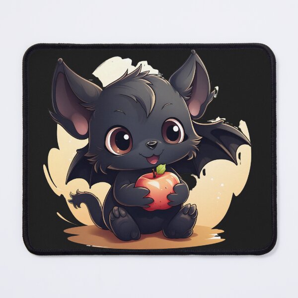 Item preview, Fruitful Friendship: Apple-Loving Cute Cartoon Bat designed and sold by Skeelo702.