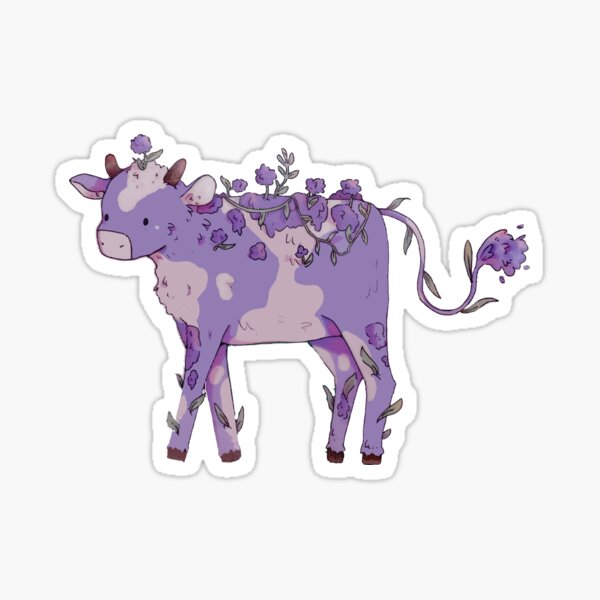 Purple Cow Print Sticker by Buckle Bunny