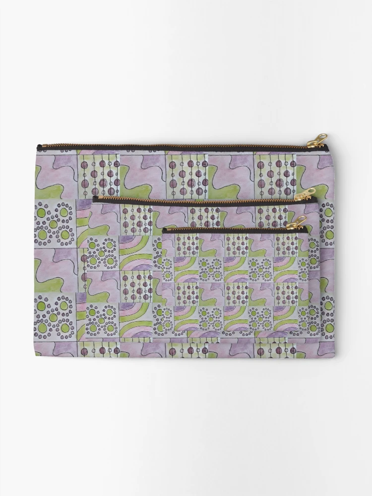 Thumbnail 2 of 4, Zipper Pouch, Patchwork - Spring designed and sold by ScribbleSD.