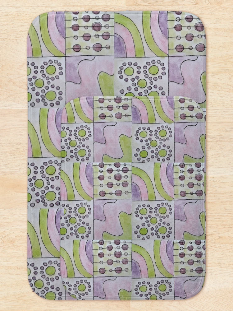 Thumbnail 5 of 6, Bath Mat, Patchwork - Spring designed and sold by ScribbleSD.