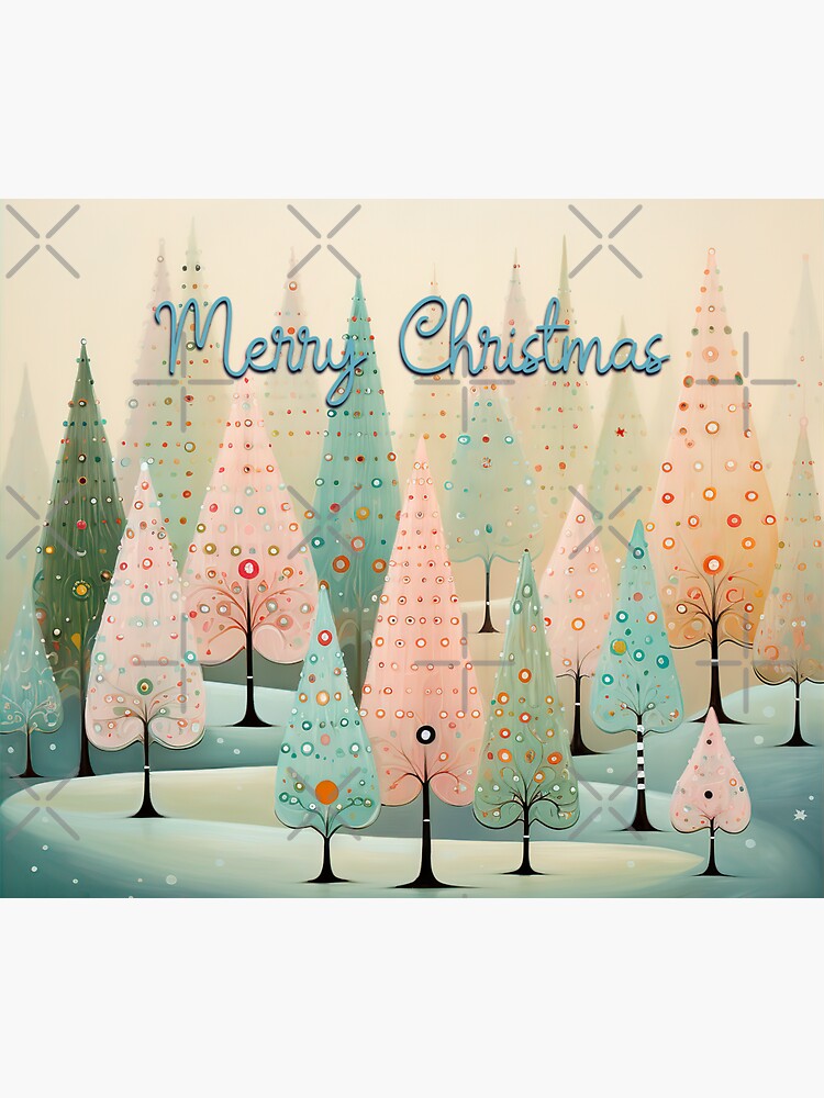 Pastel Christmas Trees Vinyl