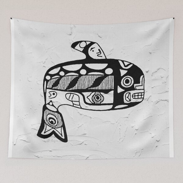 Item preview, Copy of Black And White Tribal Whale Art Symbol 2 designed and sold by Sharon Cummings Art.
