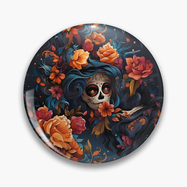 Item preview, La Catrina Floral Pattern designed and sold by ArtfulVixen.