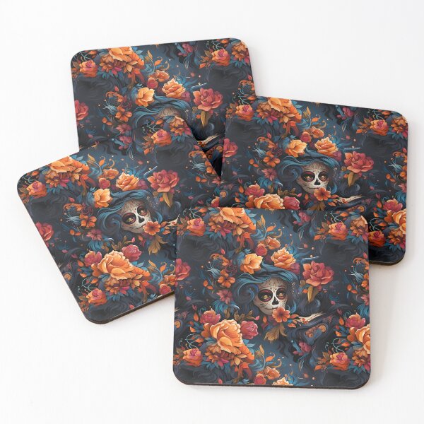 Item preview, La Catrina Floral Pattern designed and sold by ArtfulVixen.