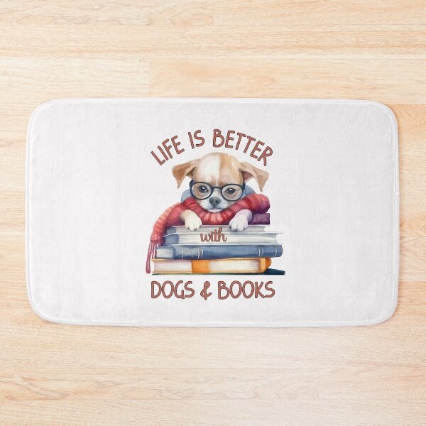 Item preview, Life Is Better With Dogs and Books designed and sold by HappyLifeCreate.