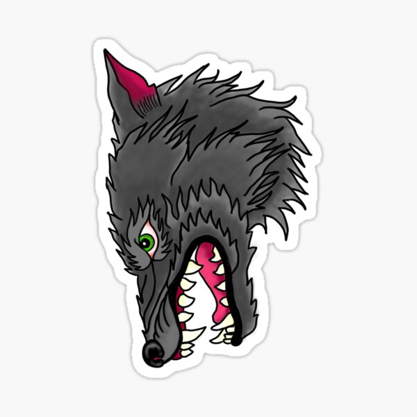 Item preview, Neo traditional wolf head designed and sold by Zoe Bledsoe.