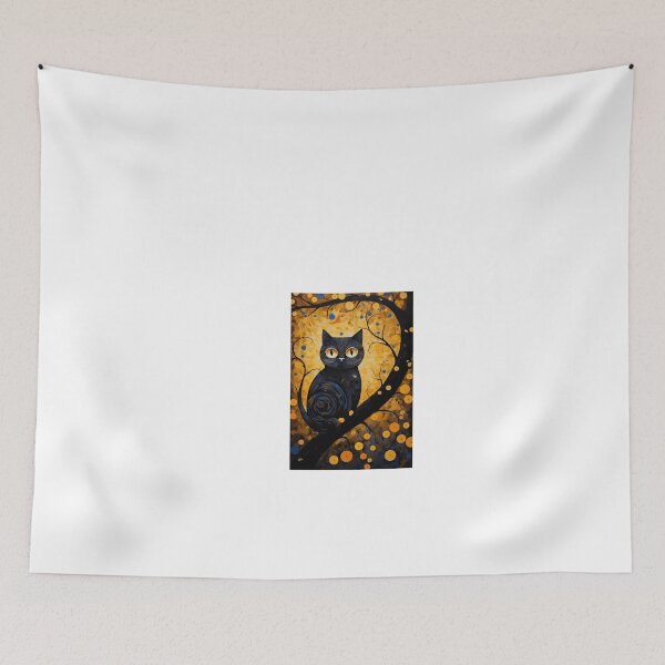 Item preview, a painting of a cat sitting on a tree branch designed and sold by Dark Fantasy Store.