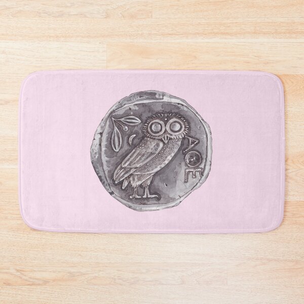 Item preview, ATHENIAN OWL TETRADRACHM, ANCIENT GREEK-white and light pink designed and sold by BEATRIZ ABAITUA.