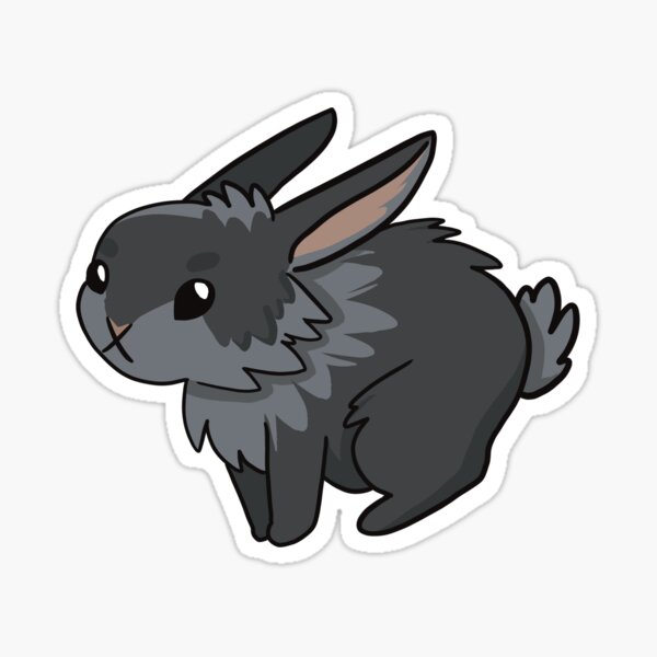 Lionhead bunny (grey/black) Sticker