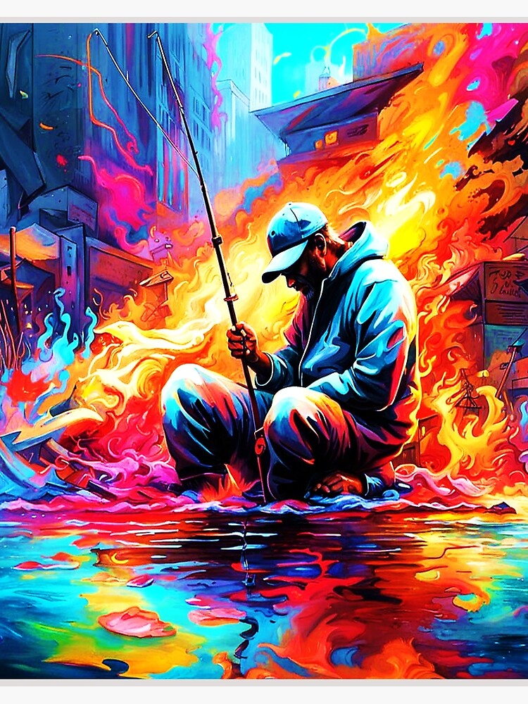Fire Fly Fishing Art Board Print for Sale by Rorulent