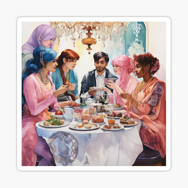 Item preview, A Queer Tea Party Dream | AI generated art designed and sold by QueerNEclectic.