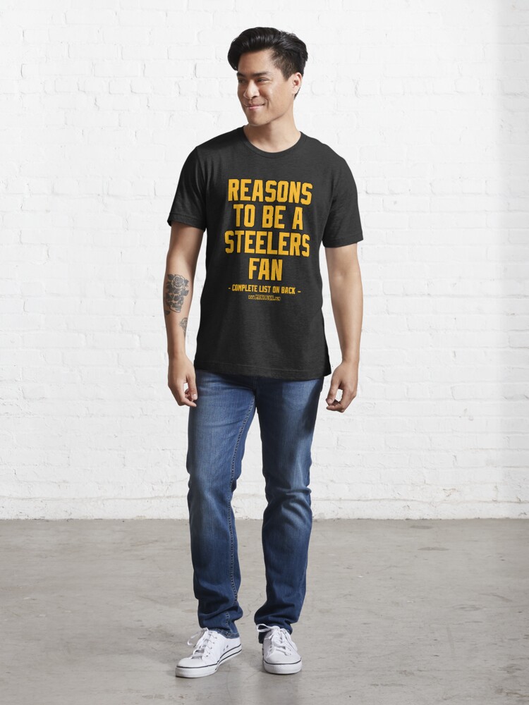 No Reasons To Be a Pittsburgh Steelers Fan, Steelers Suck, Funny Gag Gift  Essential T-Shirt for Sale by maxhater