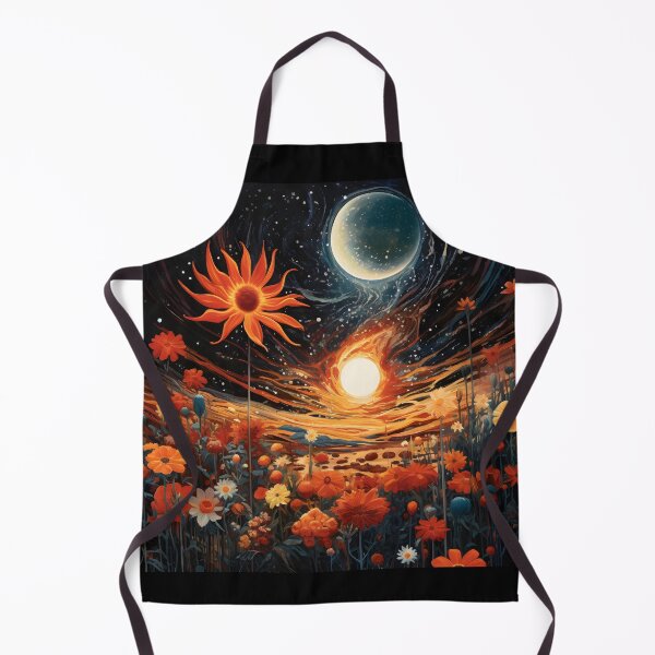 Item preview, Fairy Space Landscape of Flower Meadow and Starry Sky with Planet and Sun designed and sold by Je-we.