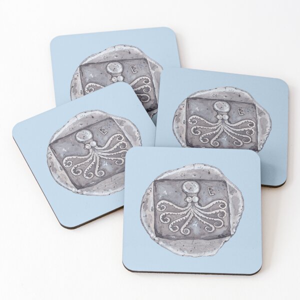 Item preview, ERETRIA TETRADRACHM EUBOEA ISLAND, ANCIENT GREEK-light blue designed and sold by BEATRIZ ABAITUA.