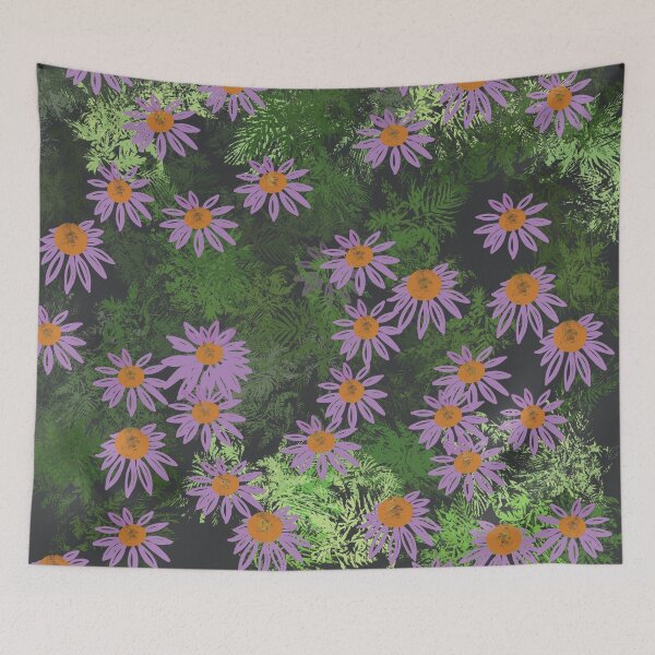 Item preview, Purple Chrysanthemum Blossom - Floral Pattern on Green Foliage  designed and sold by Yolanda Designs.