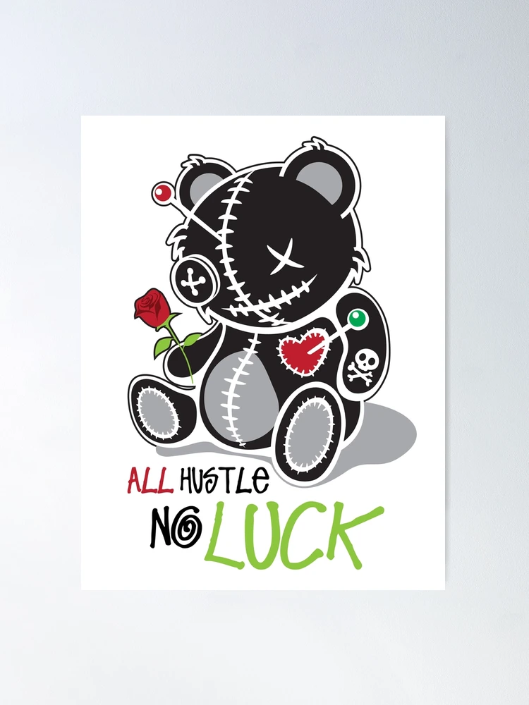 ALL HUSTLE NO LUCK - BLACK HOODIE