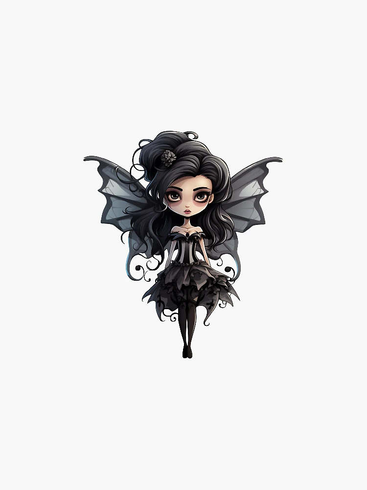 Dark Fairy on a Skull - Dark Fairy - Sticker