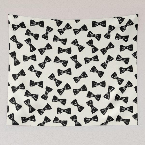 Item preview, Bowtie Illustration Pattern Black and Ivory designed and sold by BONBcreative.