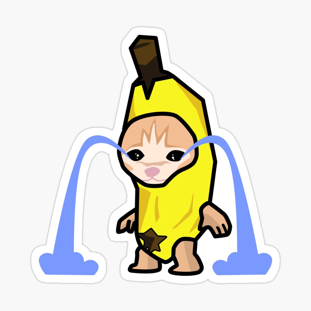 Crying Banana Cat  Pin for Sale by sticker-house