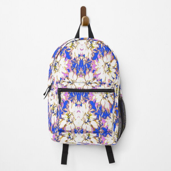 Item preview, ABSTRACT WHITE FLORAL PATTERN BLUE ART designed and sold by sharlesart.