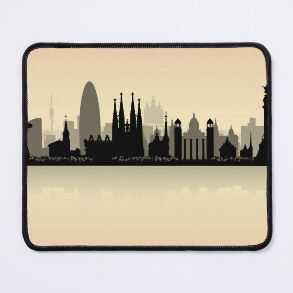 Item preview, Barcelona, Spain Skyline w/Reflected Silhouette designed and sold by we-rove.