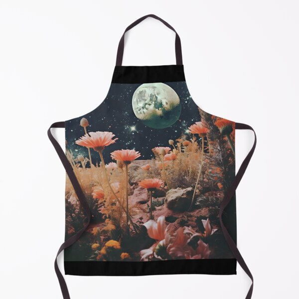 Item preview, Vintage Space Landscape of Flower Meadow and Starry Sky with Full Moon designed and sold by Je-we.