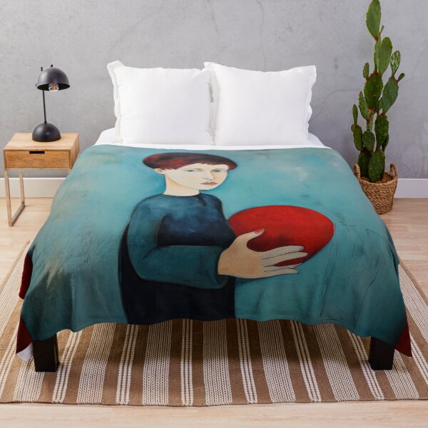 Item preview, Young Girl w Red Ball on Blue designed and sold by YoPedro.