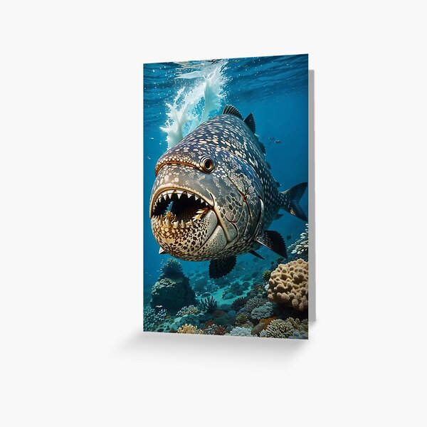 Goliath Grouper Fish With Ocean Background 3 - Underwater Marine Life  Print Design for Fishing Enthusiasts and Nature Lovers  Poster for Sale by  peterforg8