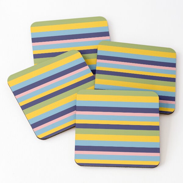 Item preview, Vibrant Coastal Spectrum: Navy, Bright Yellow, and Green Striped Pattern designed and sold by ara-designs.