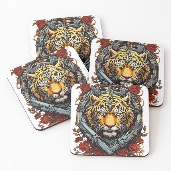 Item preview, Tiger Coat of Arms Heraldic retro vintage floral design designed and sold by BorgSpareParts.