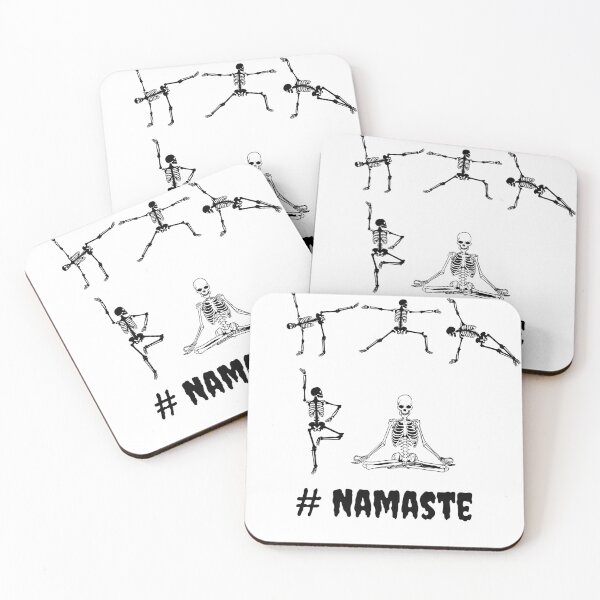 Item preview, Skeletons doing famous Yoga poses and word # Namaste designed and sold by Victornewyork.
