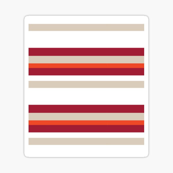 Rich Maroon Symphony: Maroon, Beige, and Red Striped Pattern Sticker