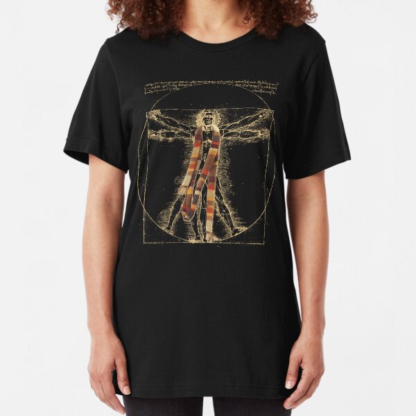 Da Vinci Meets the Doctor (Dark colors) Slim Fit T-Shirt