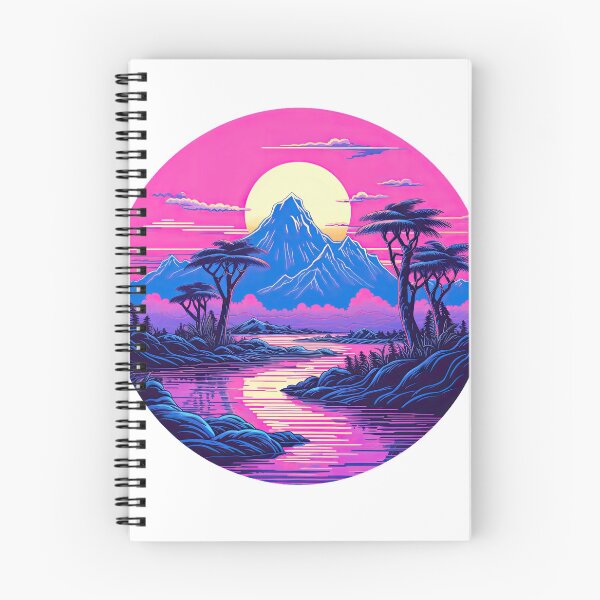 Item preview, Neon Serenity: Pink River Dreams amidst Art Nouveau Peaks designed and sold by GvK-Art.