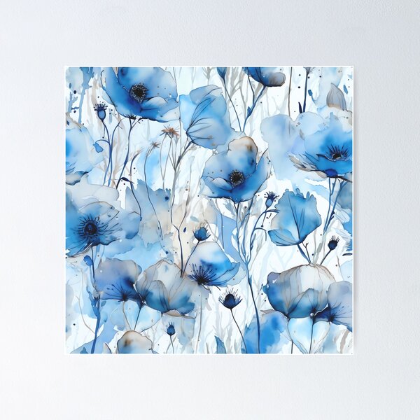 Item preview, Blue Enchanting Poppy Dreams designed and sold by Oclap.