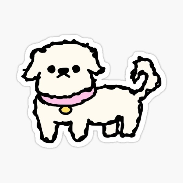 Fluffy White Dog Sticker Sticker