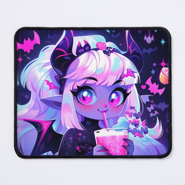 Item preview, Adorable Pink Purple Chibi Anime Girl Drinking Juice designed and sold by bubblegoth.
